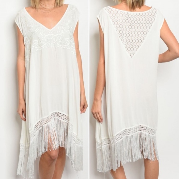 Dresses & Skirts - LAST 1! "ROXANNE" FRINGE & EMBROIDERY DRESS